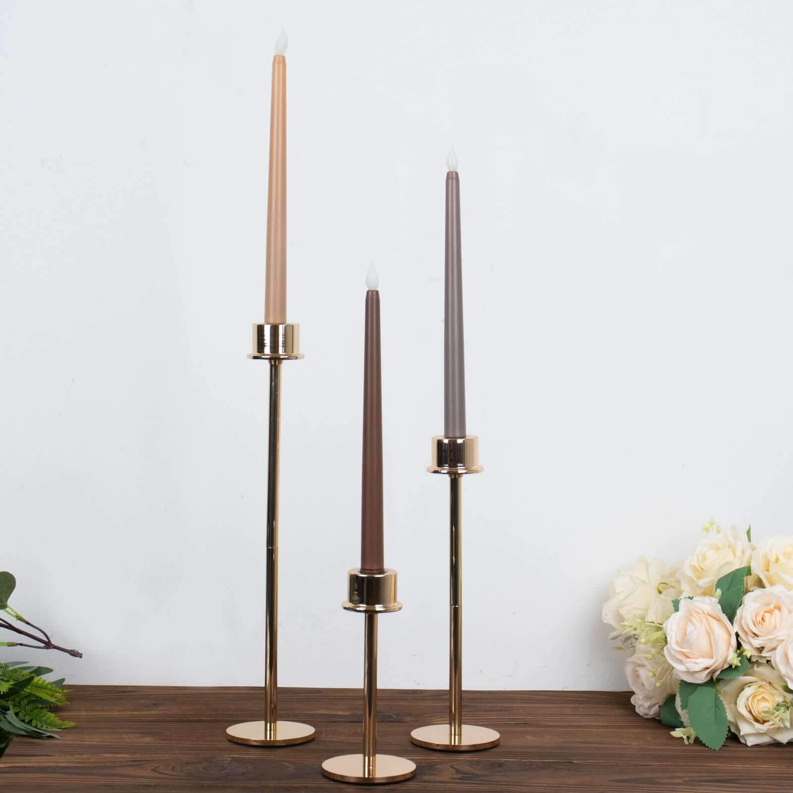 Hot Deal! 3-Pack Flameless LED Taper Candles with Warm Flickering Light, 11 Inches