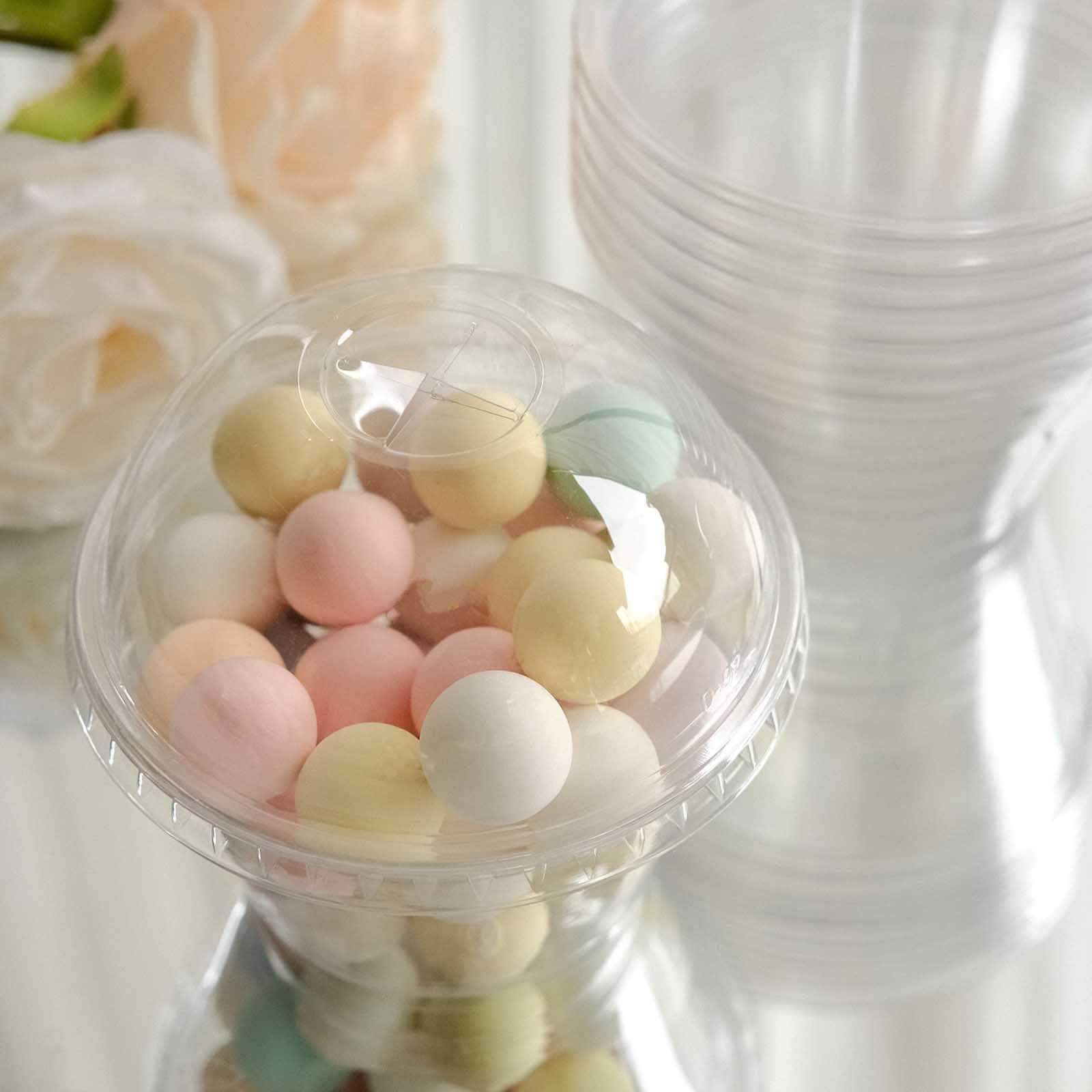 Hot! 50-Pack 7oz Clear Plastic Dessert Parfait Cups with Dome Lids for Ice Cream