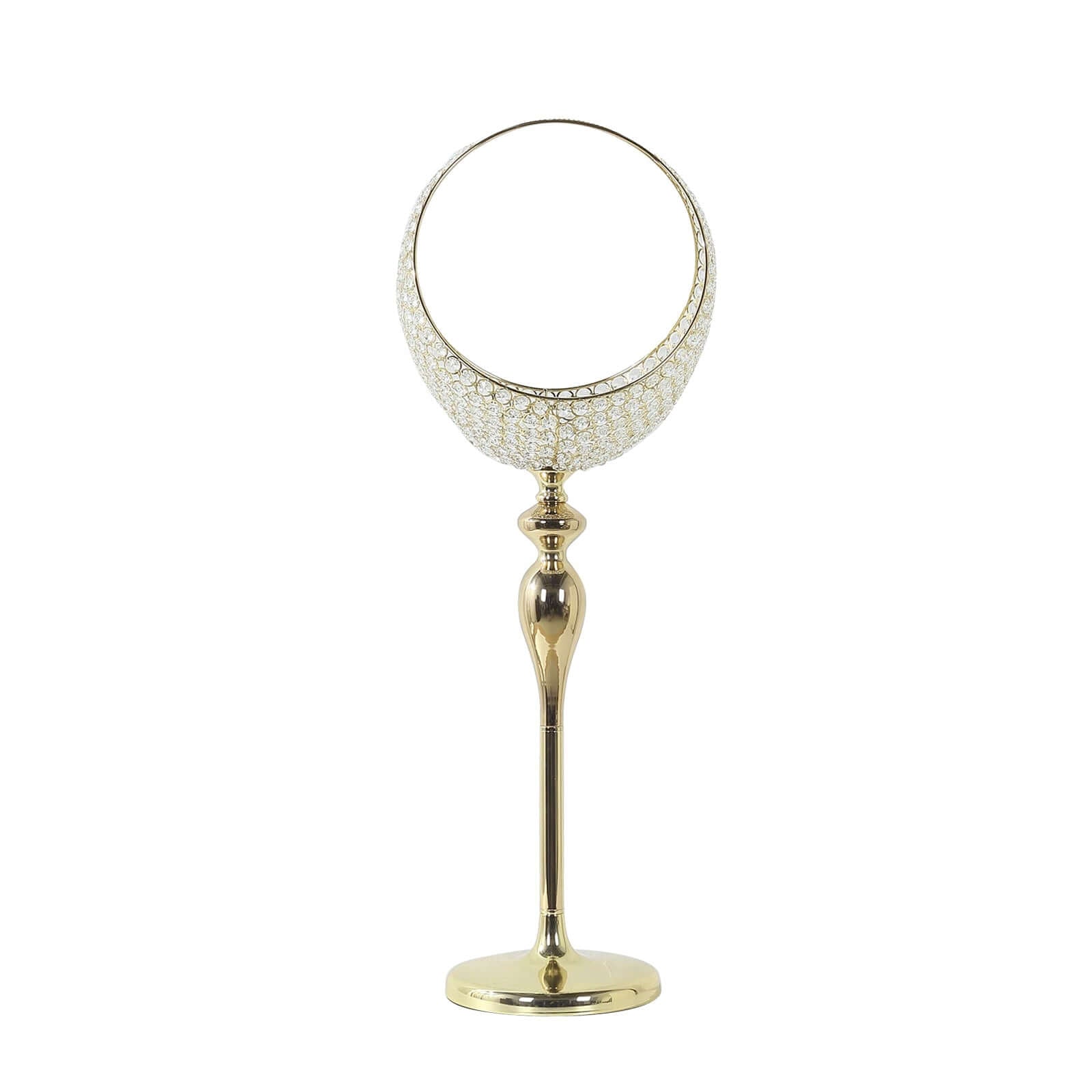 3ft Tall Gold Metal Crystal Beaded Candle Holder Stand - Ideal Wedding Flower Centerpiece
