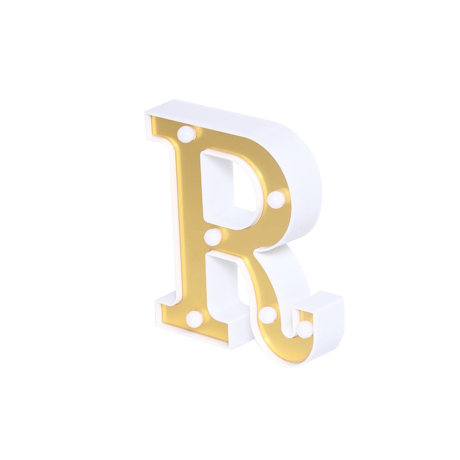 Hot! 3D Gold Marquee Letter R with 6 Warm White LED Lights - Ideal Event Decor