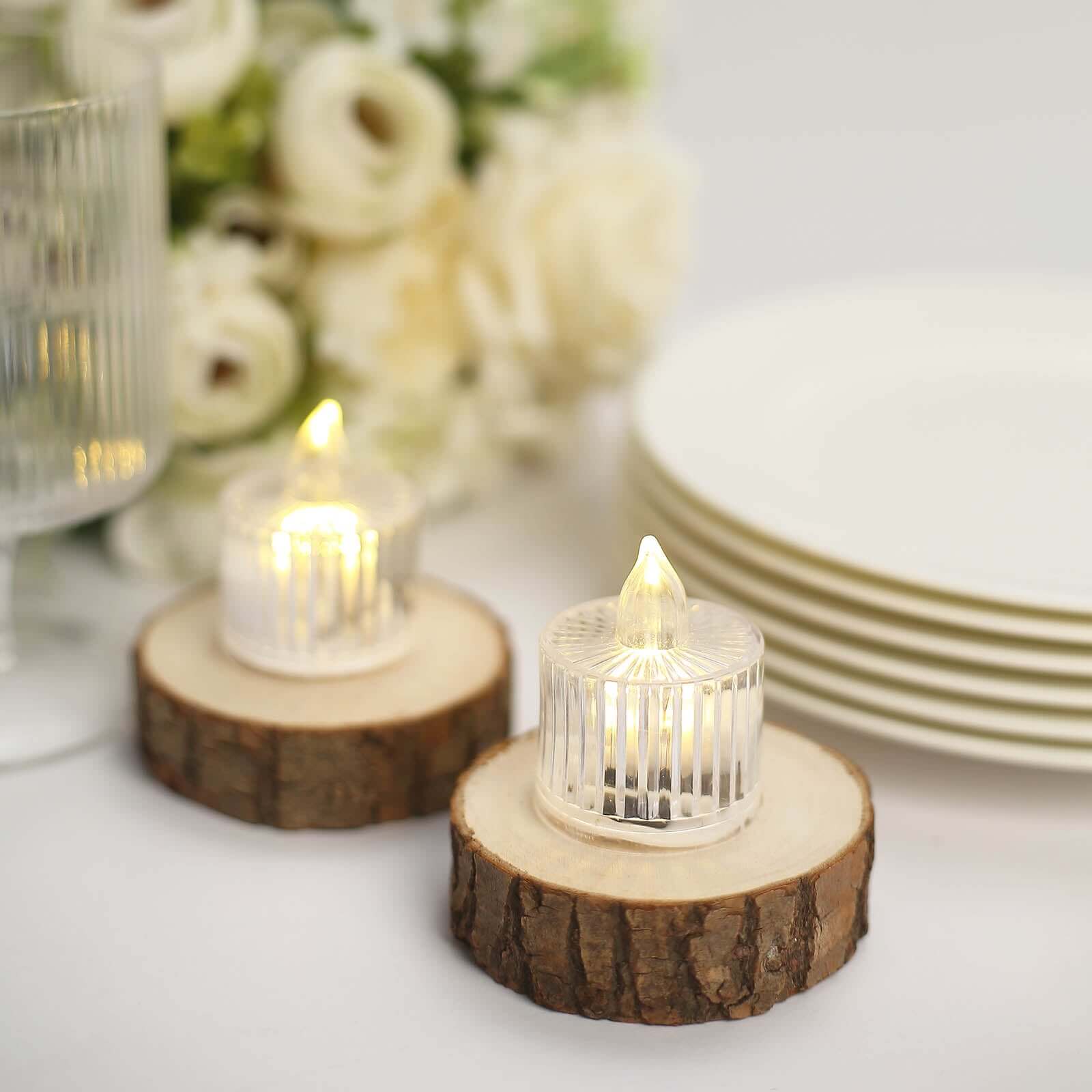 Hot Sale! 12-Pack Flameless Warm White LED Tealight Candles in Transparent Column Style