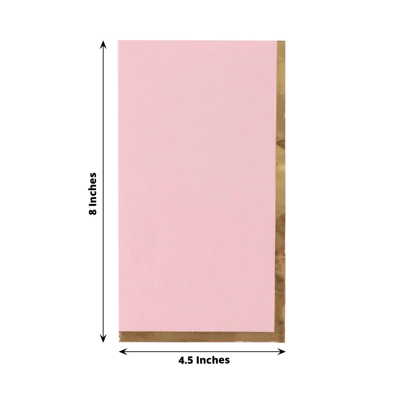 50-Piece 2-Ply Pink Paper Dinner Napkins with Stylish Gold Foil Edge