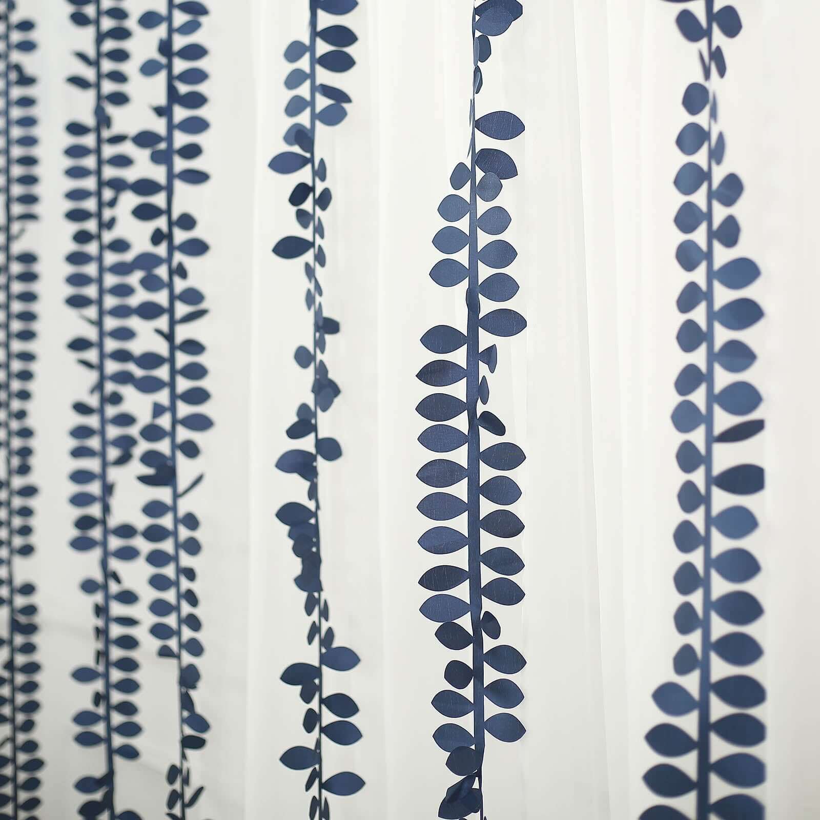 Navy Blue Taffeta Ribbon Sash with 4 - Leaf Petal Design, 50ft - Ideal for Decor