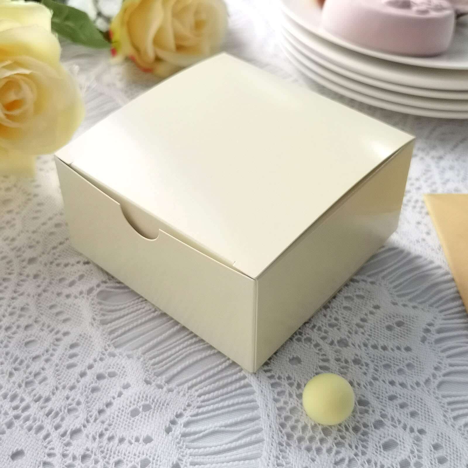 Get 100-Pack Ivory 4x4x2 DIY Cake & Cupcake Party Favor Gift Boxes