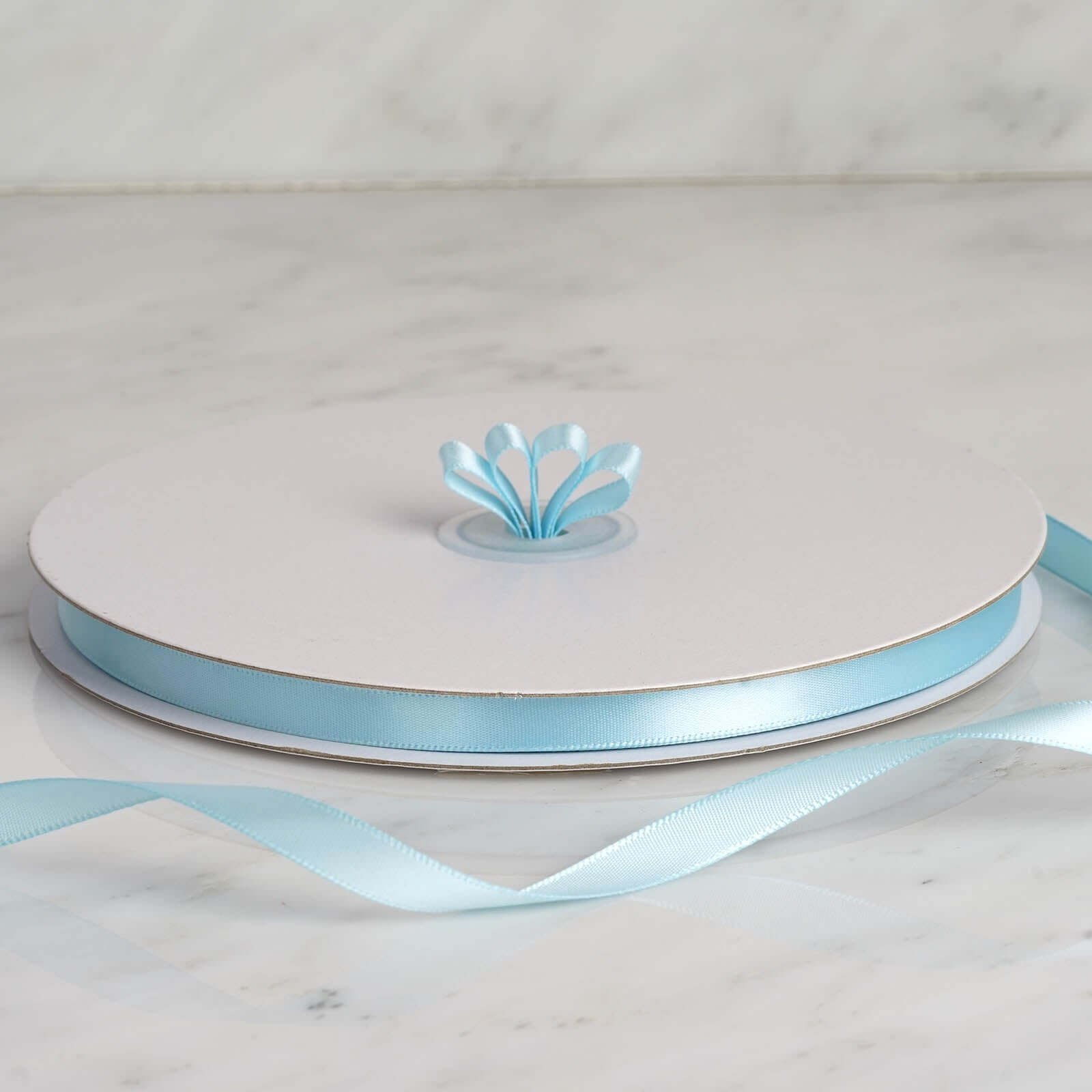 100-Yard 3/8-Inch Baby Blue Single-Sided Decorative Satin Ribbon Roll