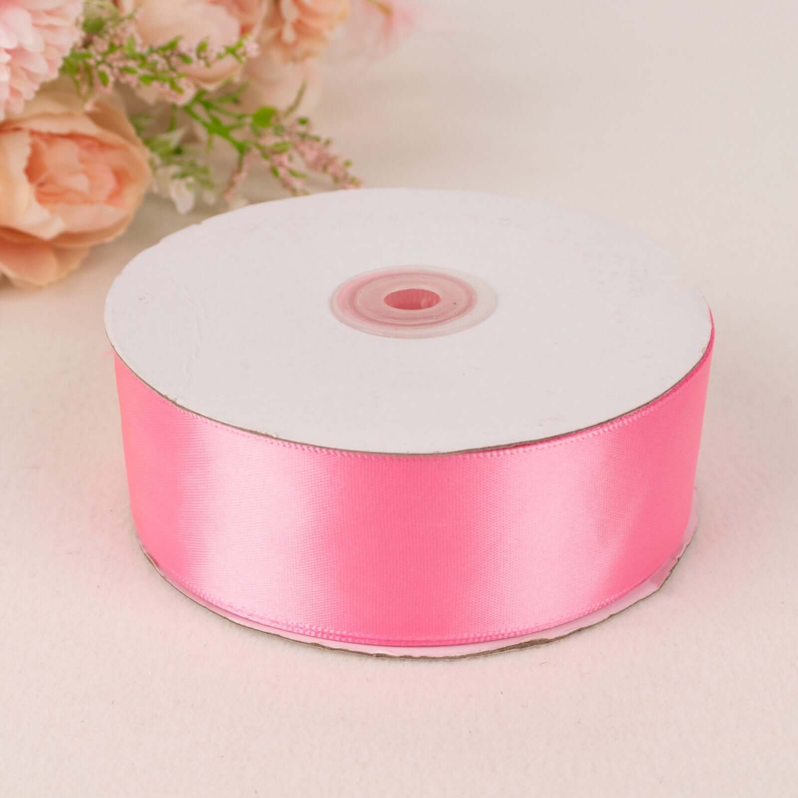 50 Yards 1.5-inch High-quality Pink Single-sided Decorative Satin Ribbon