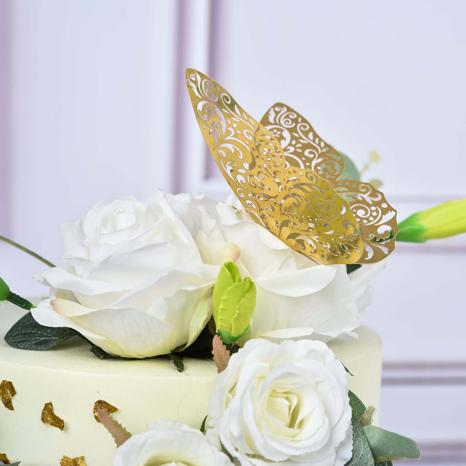 12-Pack Gold 3D Butterfly Wall Decals - DIY Removable, Eye-Catching Decor