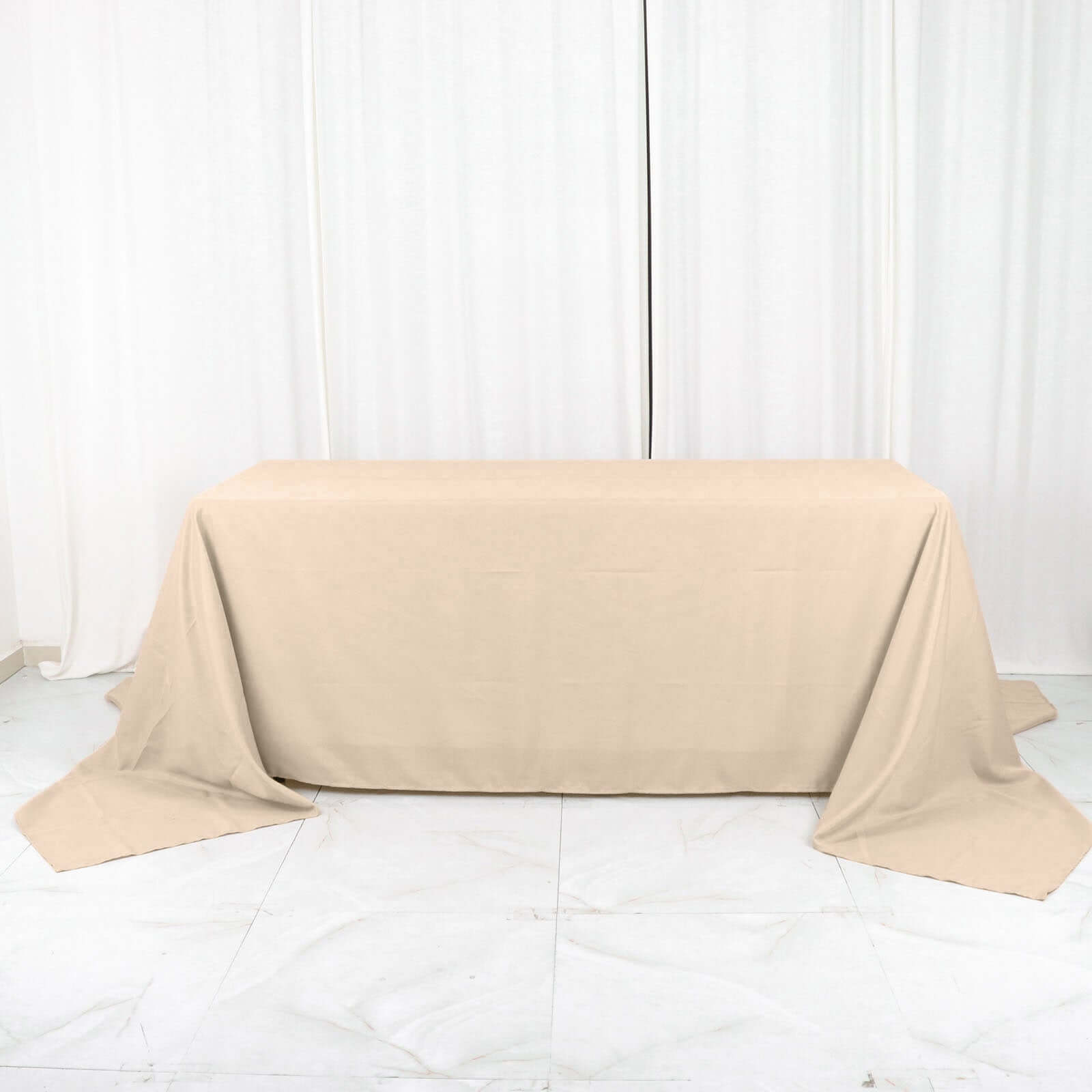 Wrinkle-Resistant Seamless Nude Polyester Rectangle Tablecloth 90x156