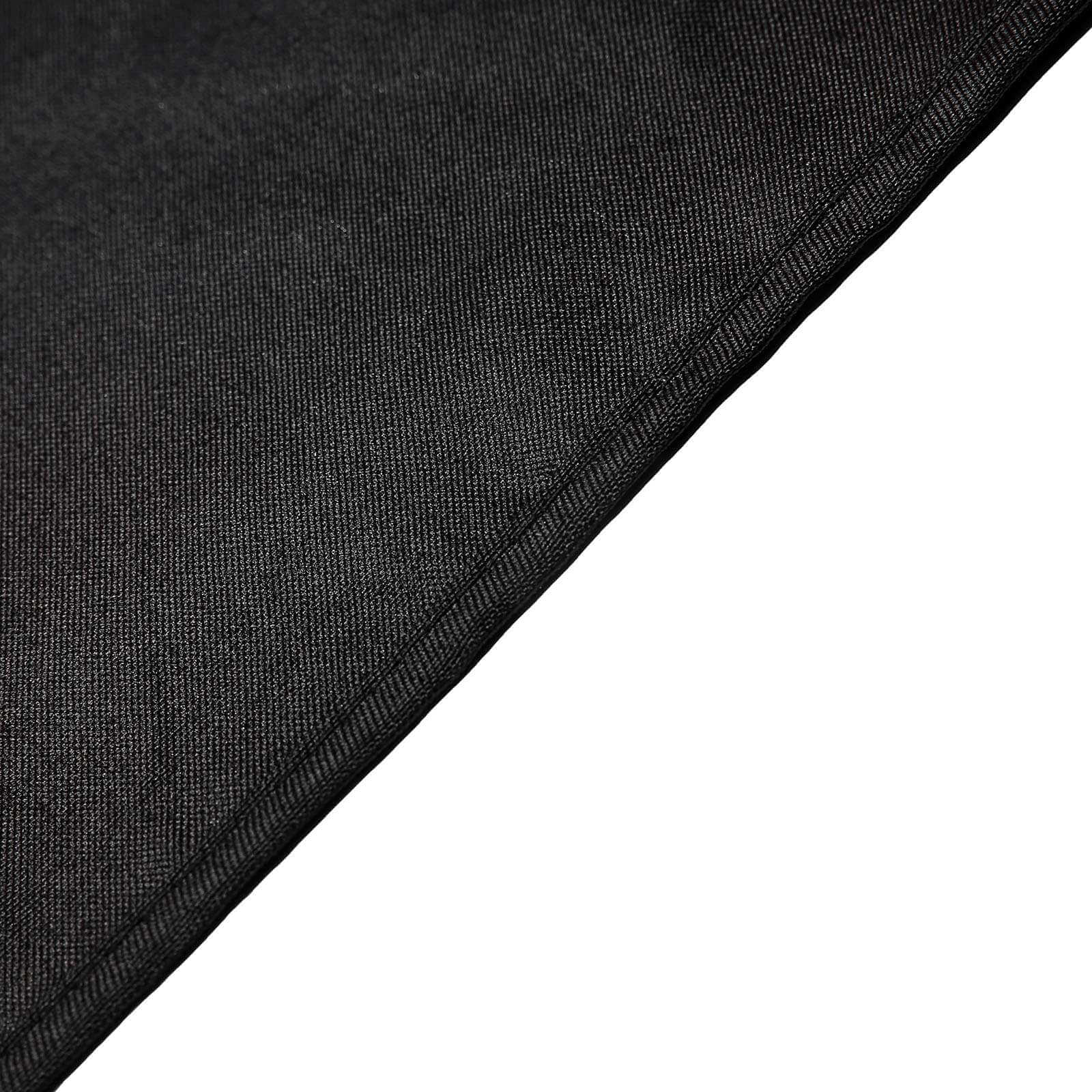 Wrinkle-Resistant Black Polyester Rectangle Tablecloth, 50x120