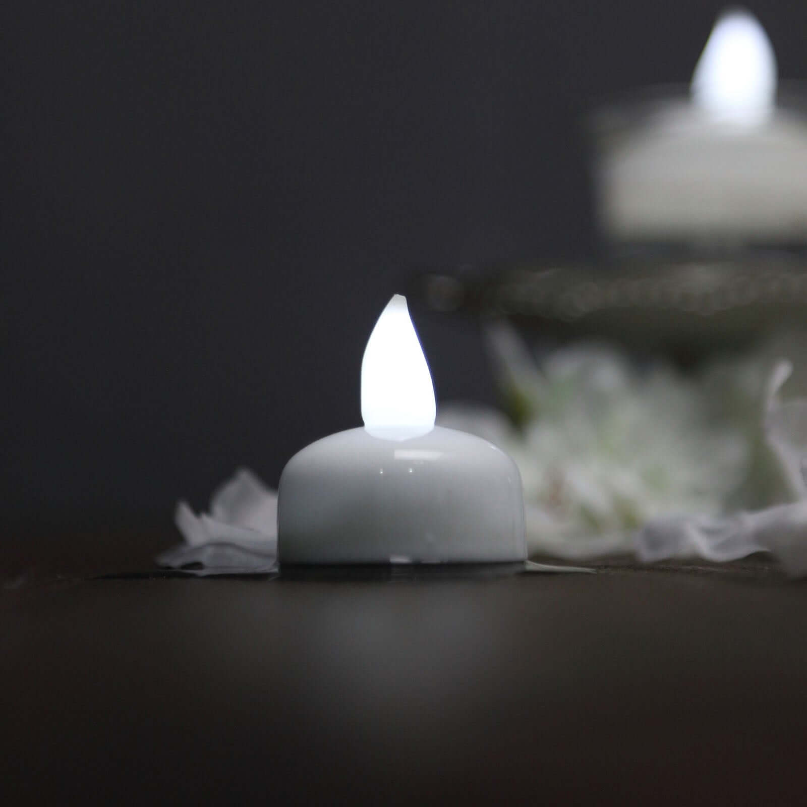12-Pack Waterproof White Flameless Floating LED Tealight Candles