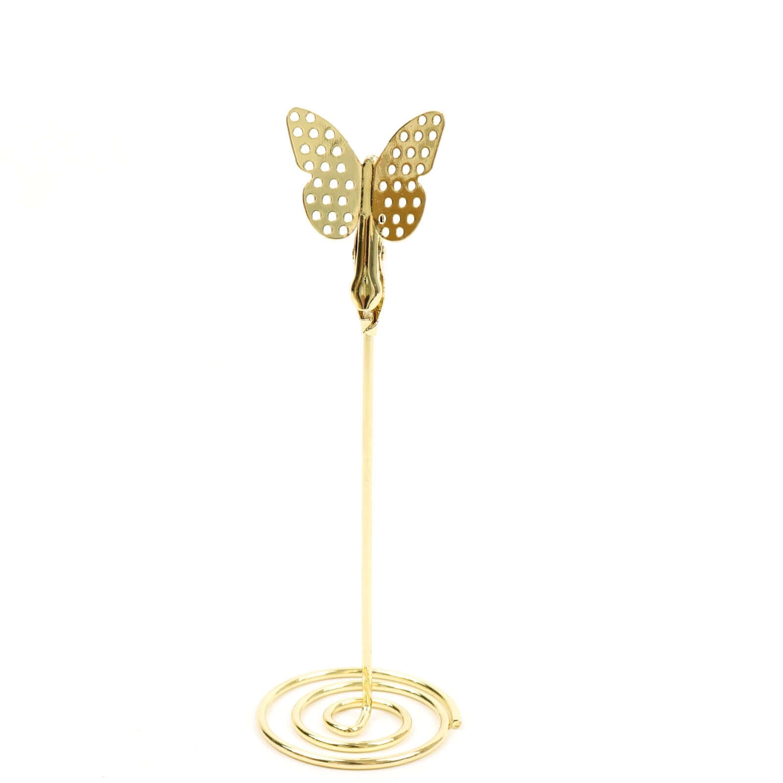 5-Pack Gold Metal Place Card Holders - Modern Table Stands with Butterfly Clips