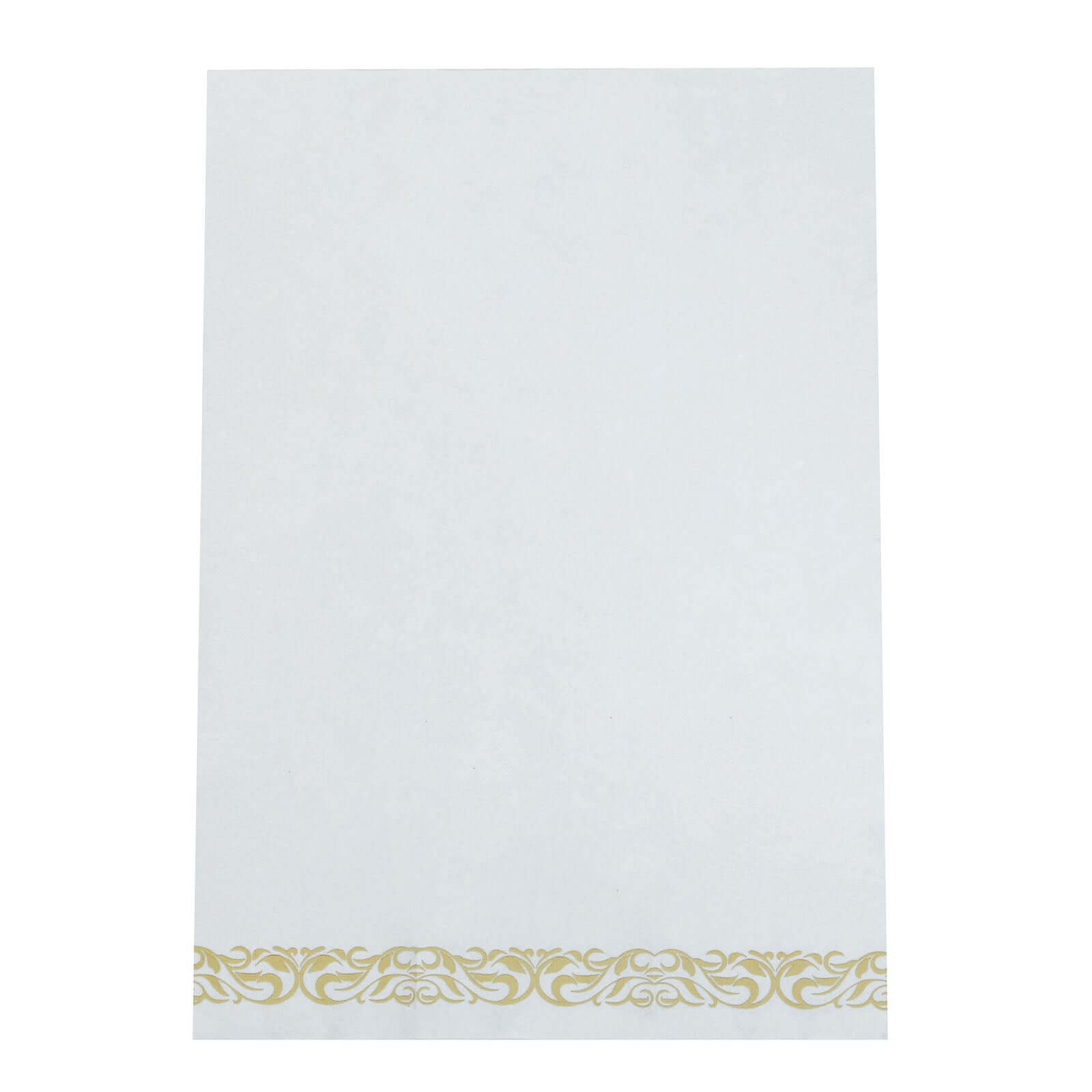 25-Pack Premium White Paper Napkins with Metallic Gold Foil Scroll Design - Ideal for Weddings & Events