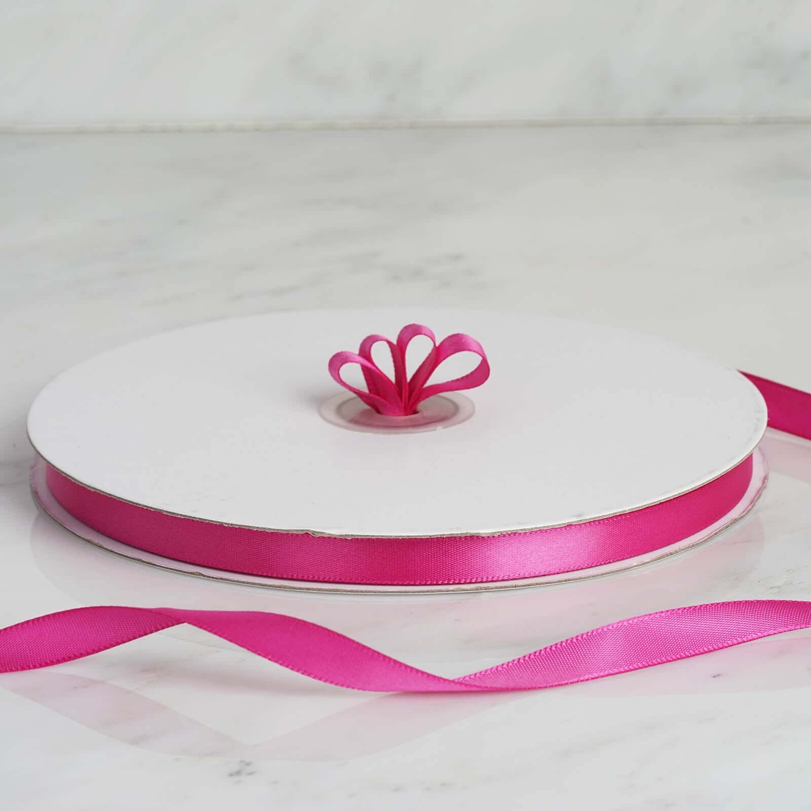 100-Yard 3/8-Inch Fuchsia Single-Sided Decorative Satin Ribbon Roll
