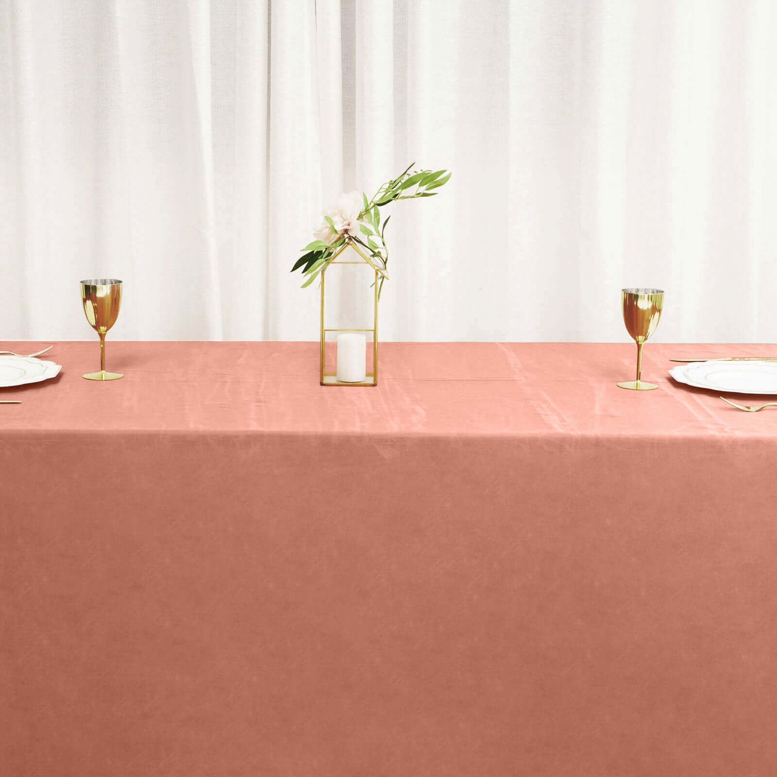 Exclusive Seamless Terracotta Satin Tablecloth 90x132