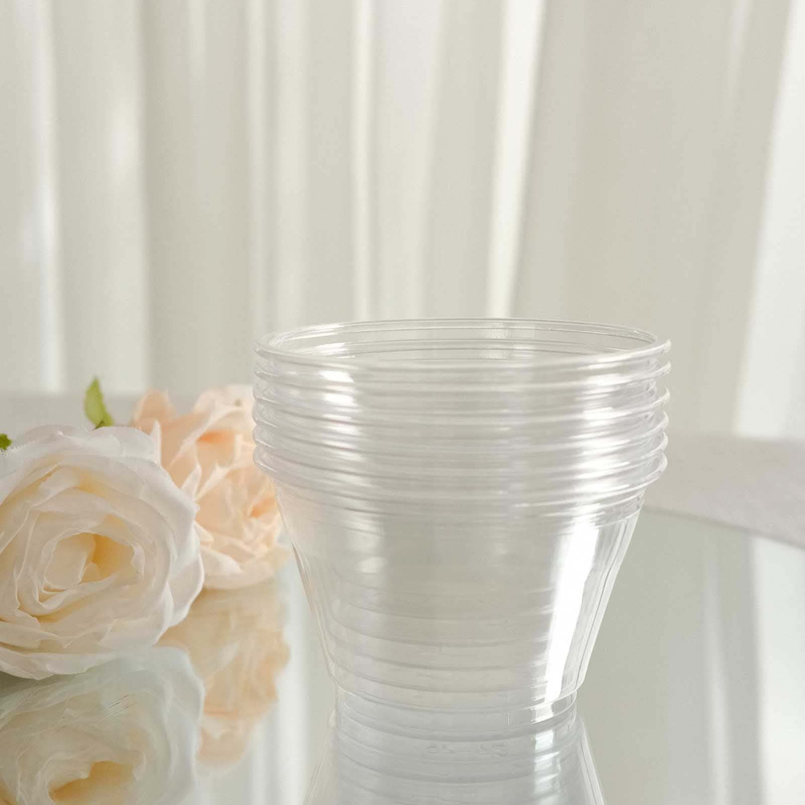 Hot! 50-Pack 7oz Clear Plastic Dessert Parfait Cups with Dome Lids for Ice Cream