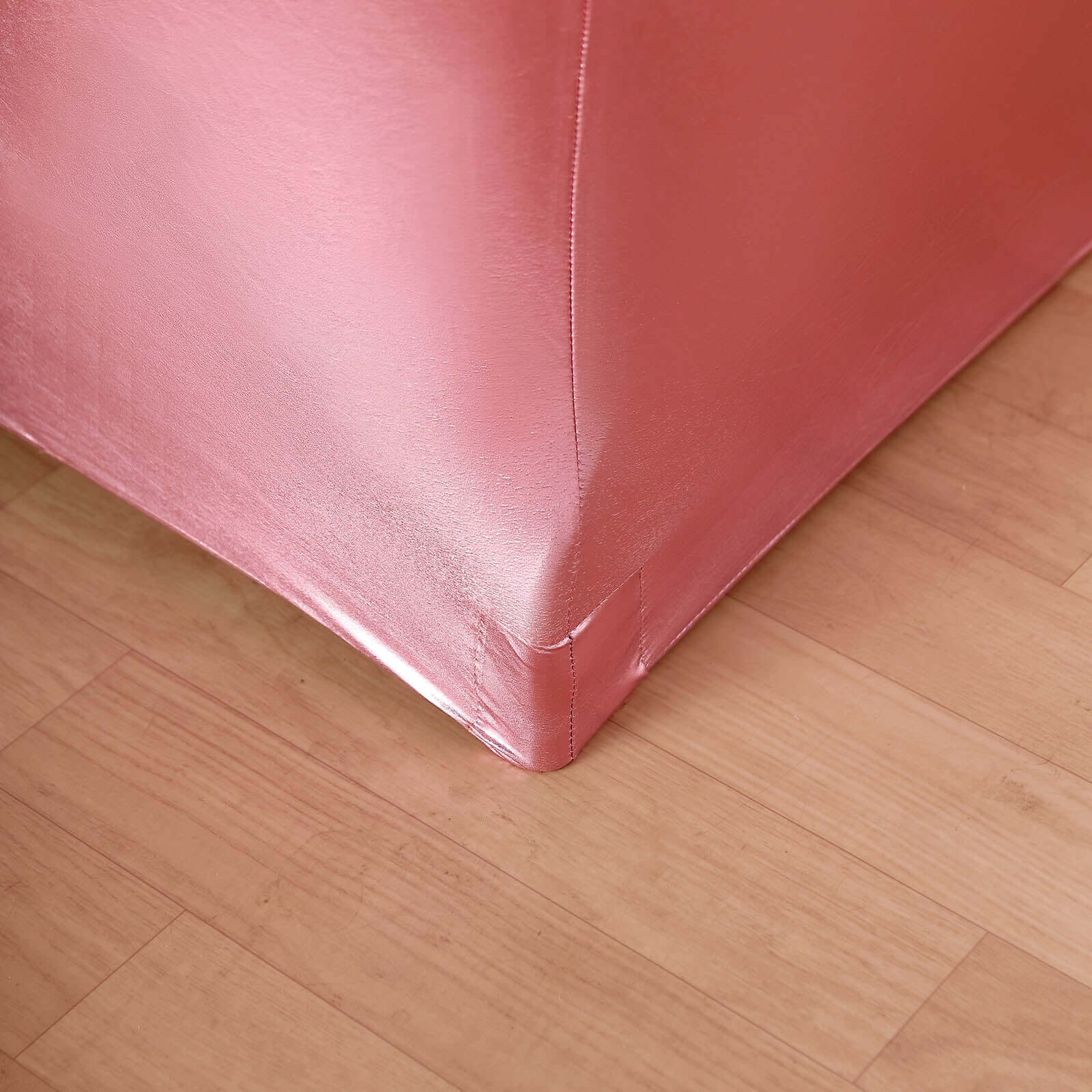 Hot Sale! 4-Way Stretch Metallic Rose Gold Spandex Tablecloth for 6FT Rectangular Tables
