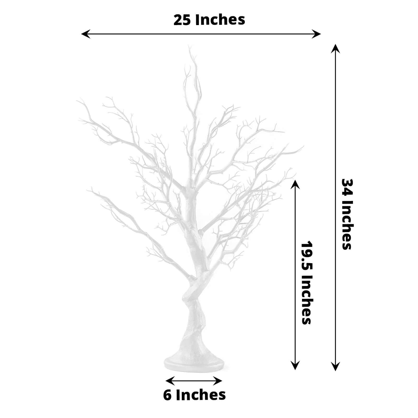 Hot Sale! White Manzanita Artificial Tree Centerpiece with 8 Acrylic Bead Chains for Modern Weddings and Parties