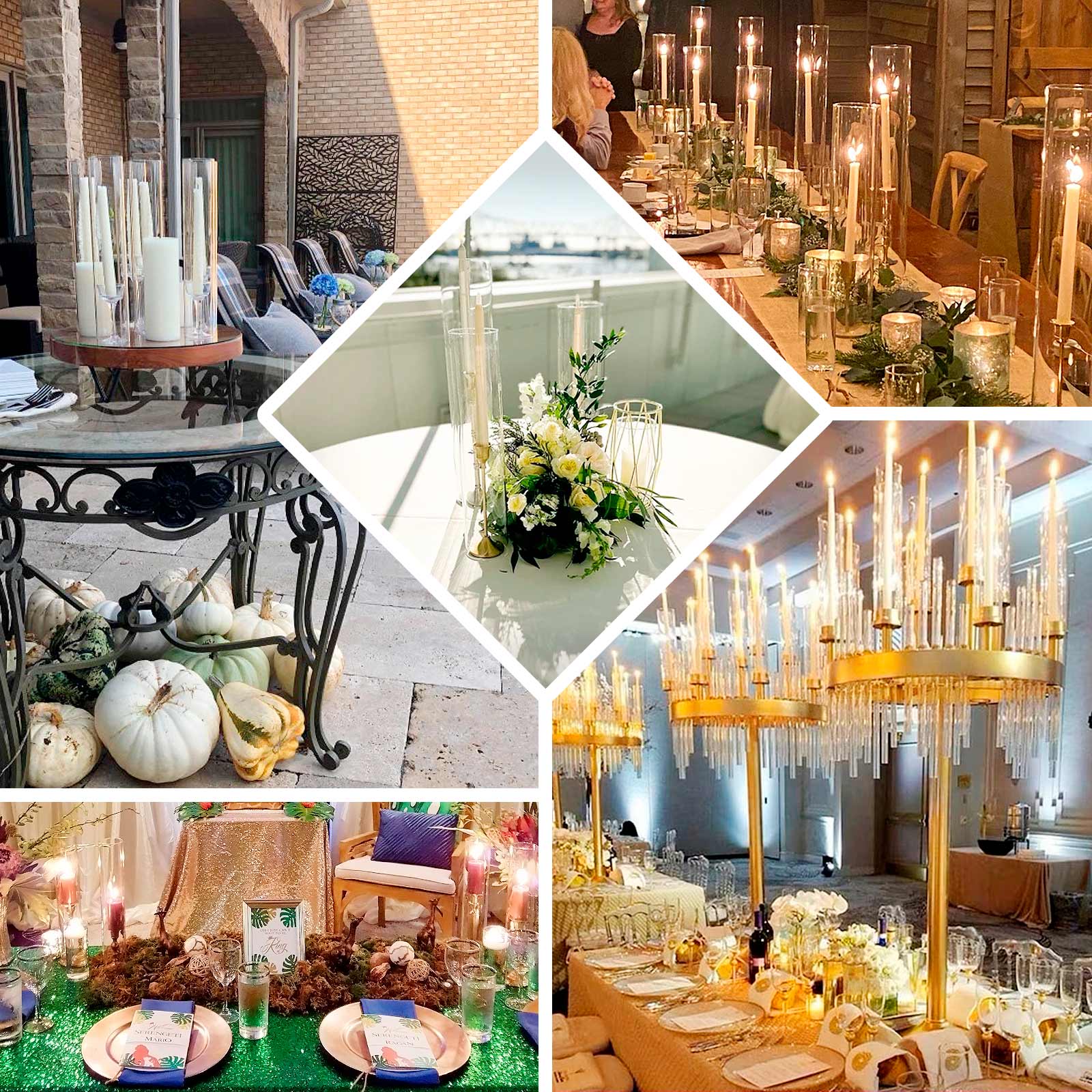 2-Pack Clear Glass Candelabra Shades - Ideal Table Centerpiece