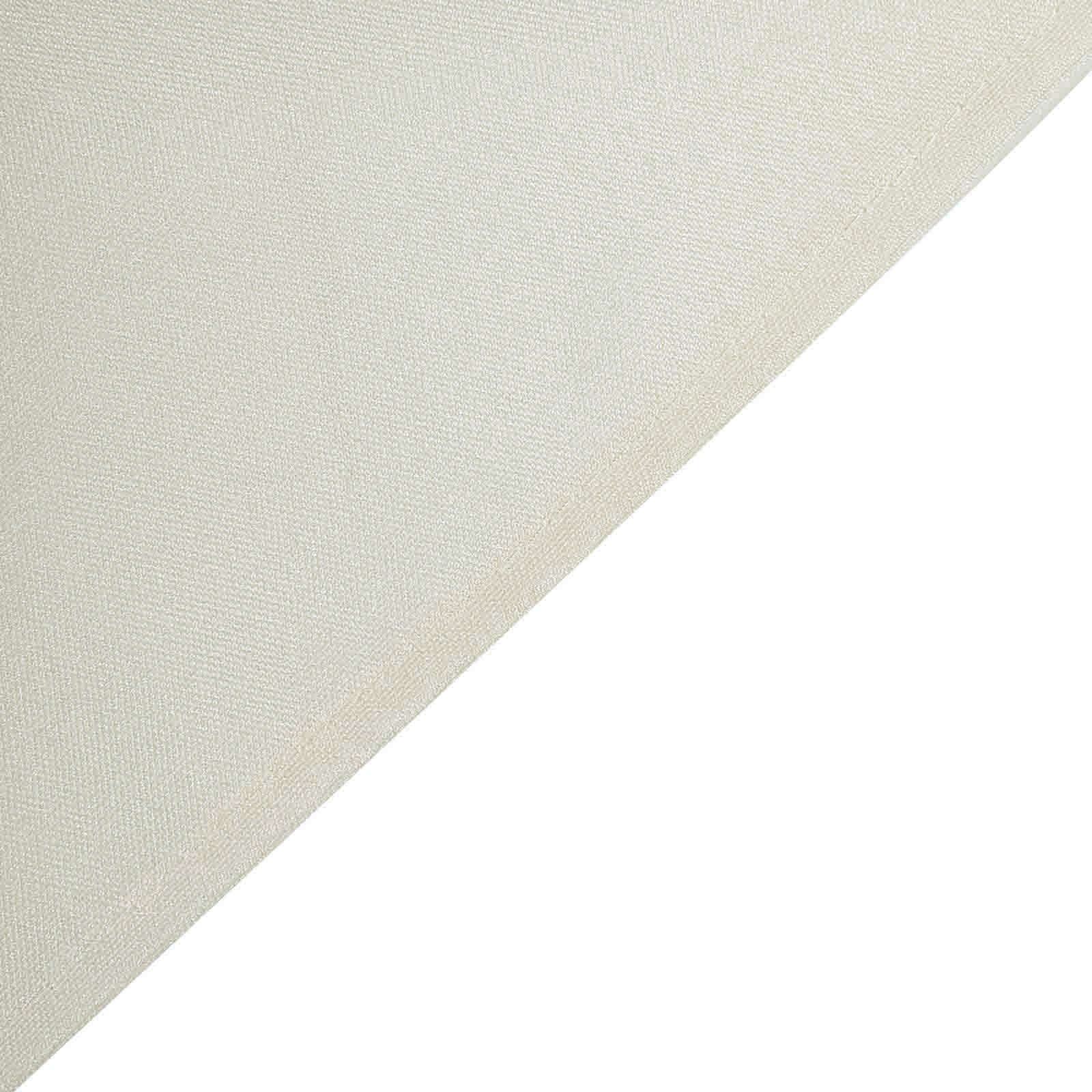 Ivory Polyester 90x156 Rectangle Tablecloth with Rounded Corners - Perfect for Events!