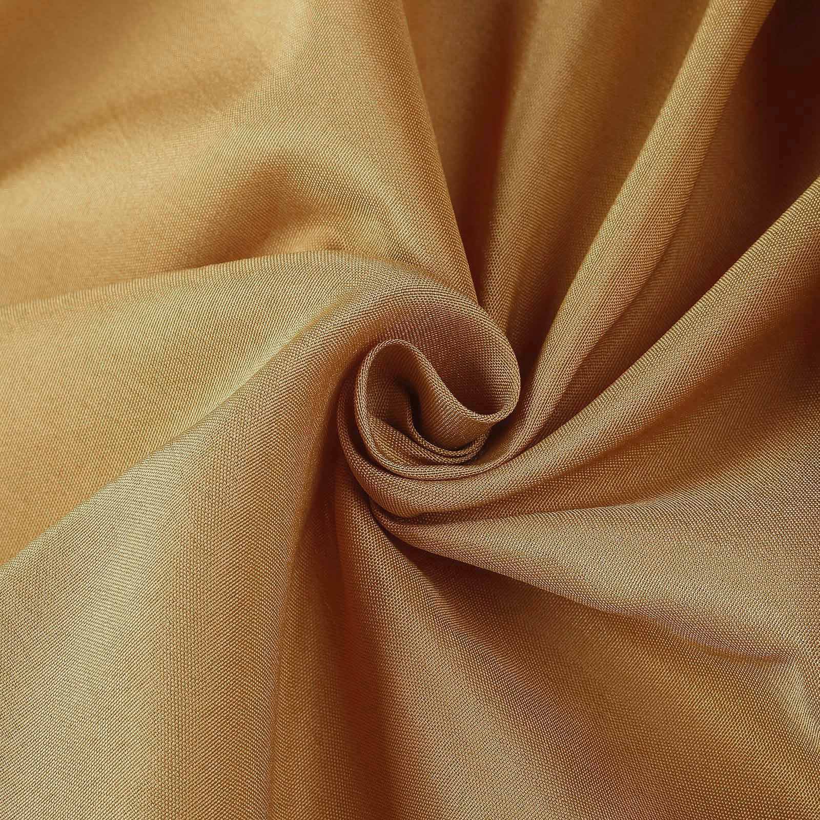 Gold Fitted Polyester 72x30 Rectangle Tablecloth - Durable for Events