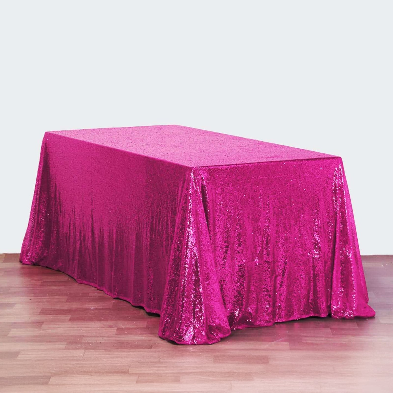 Hot Deal! Fuchsia Sequin Rectangle Tablecloth (90x156) for Stunning Event Decor