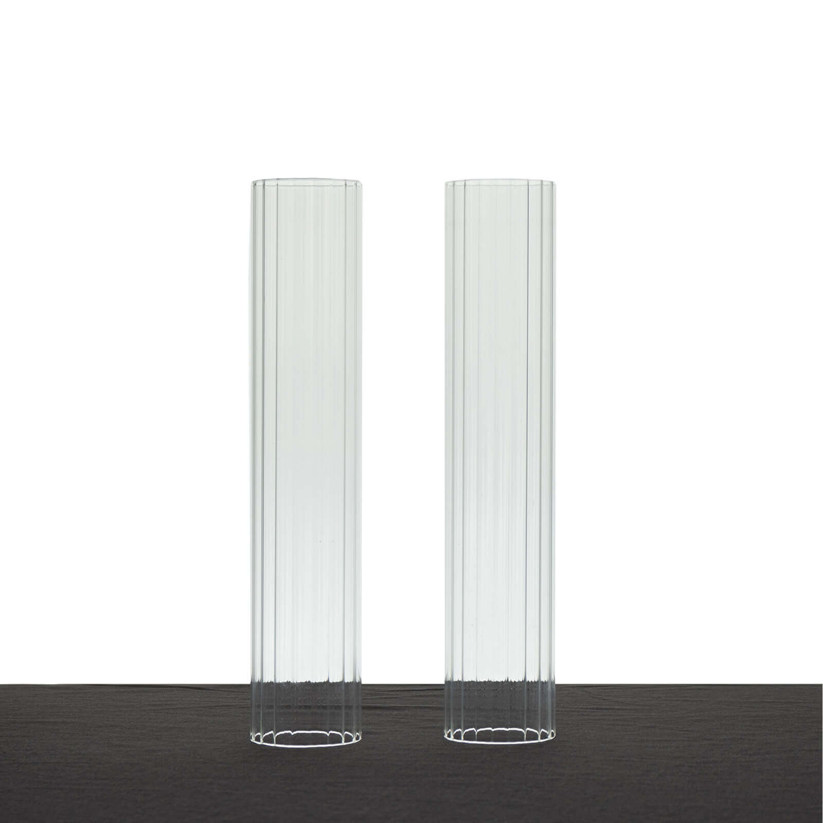 Hot Deal! 2-Pack Clear Ribbed Glass Hurricane Shades for Stylish Table Centerpiece Candelabra