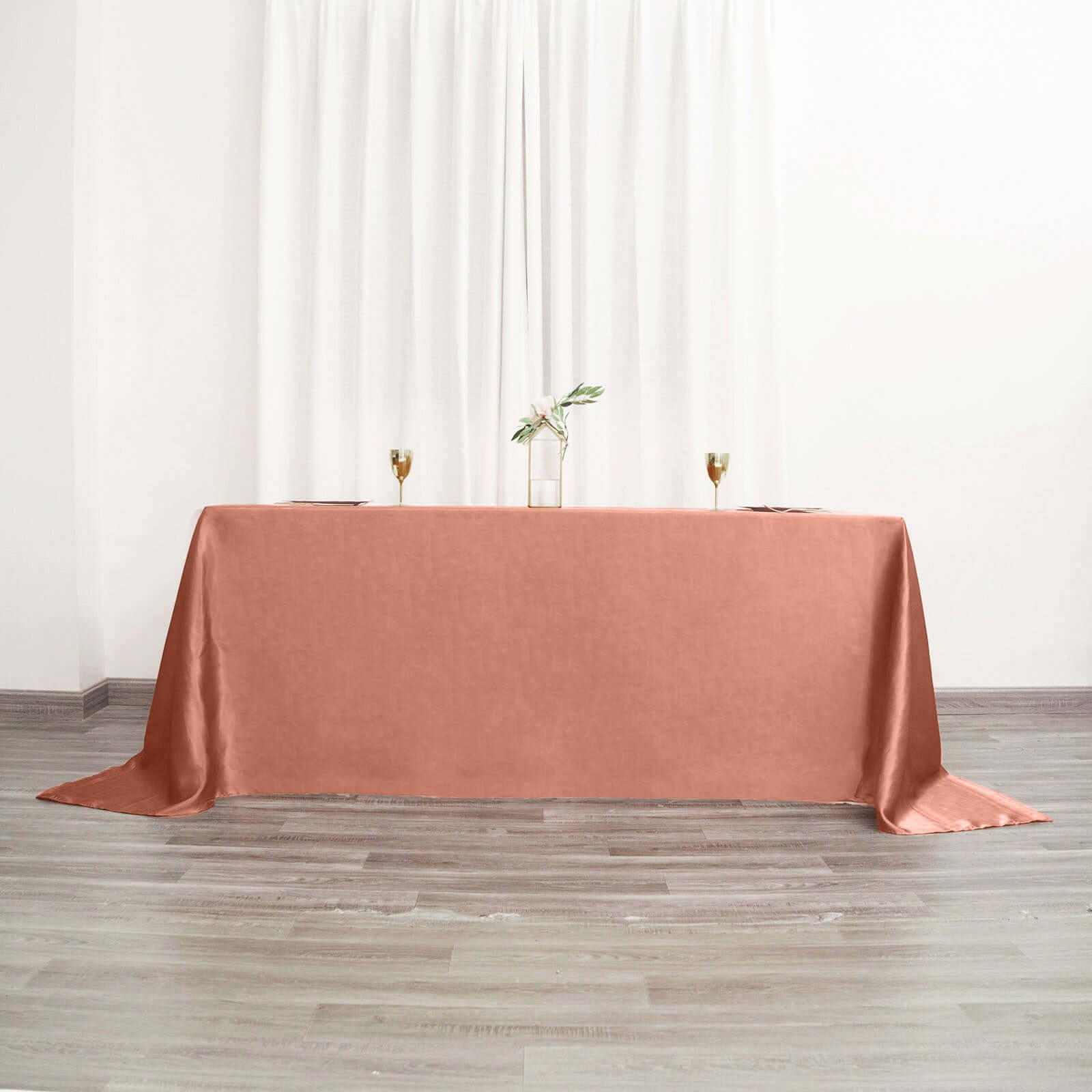 Exclusive Seamless Terracotta Satin Tablecloth 90x132