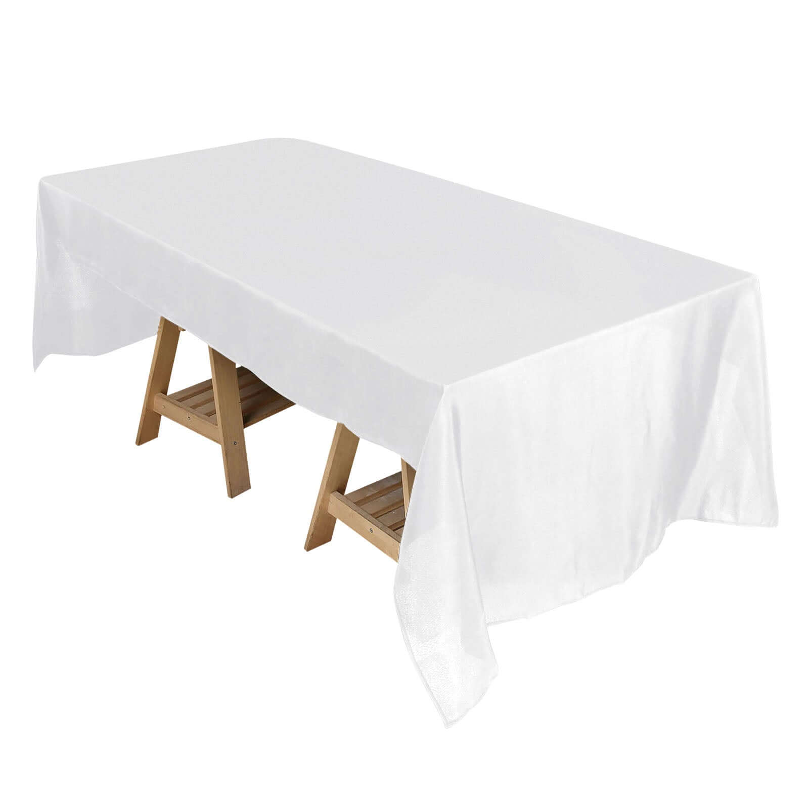 Wrinkle-Resistant White Polyester Rectangle Tablecloth (50x120) for Daily Use - Great Value!