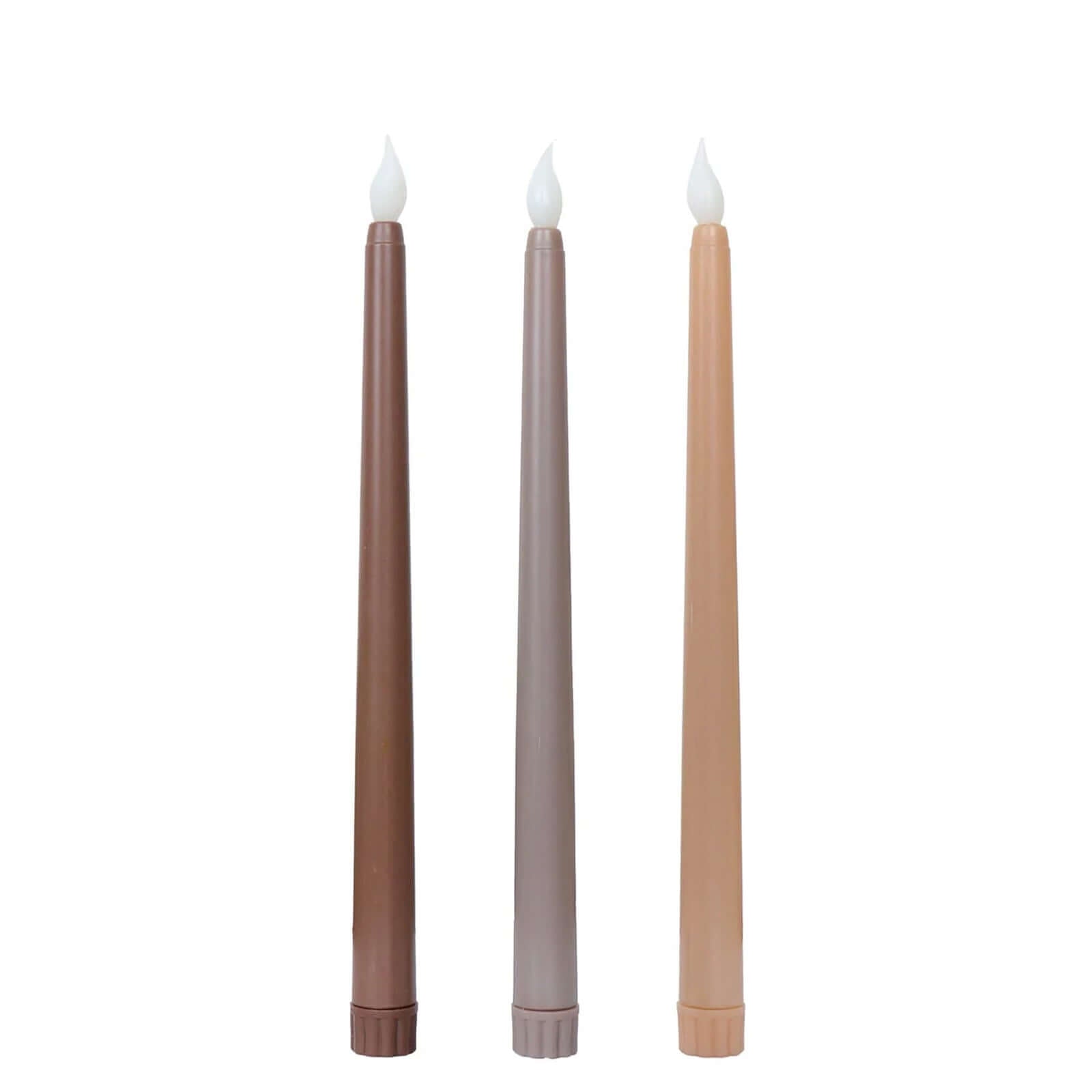 Hot Deal! 3-Pack Flameless LED Taper Candles with Warm Flickering Light, 11 Inches