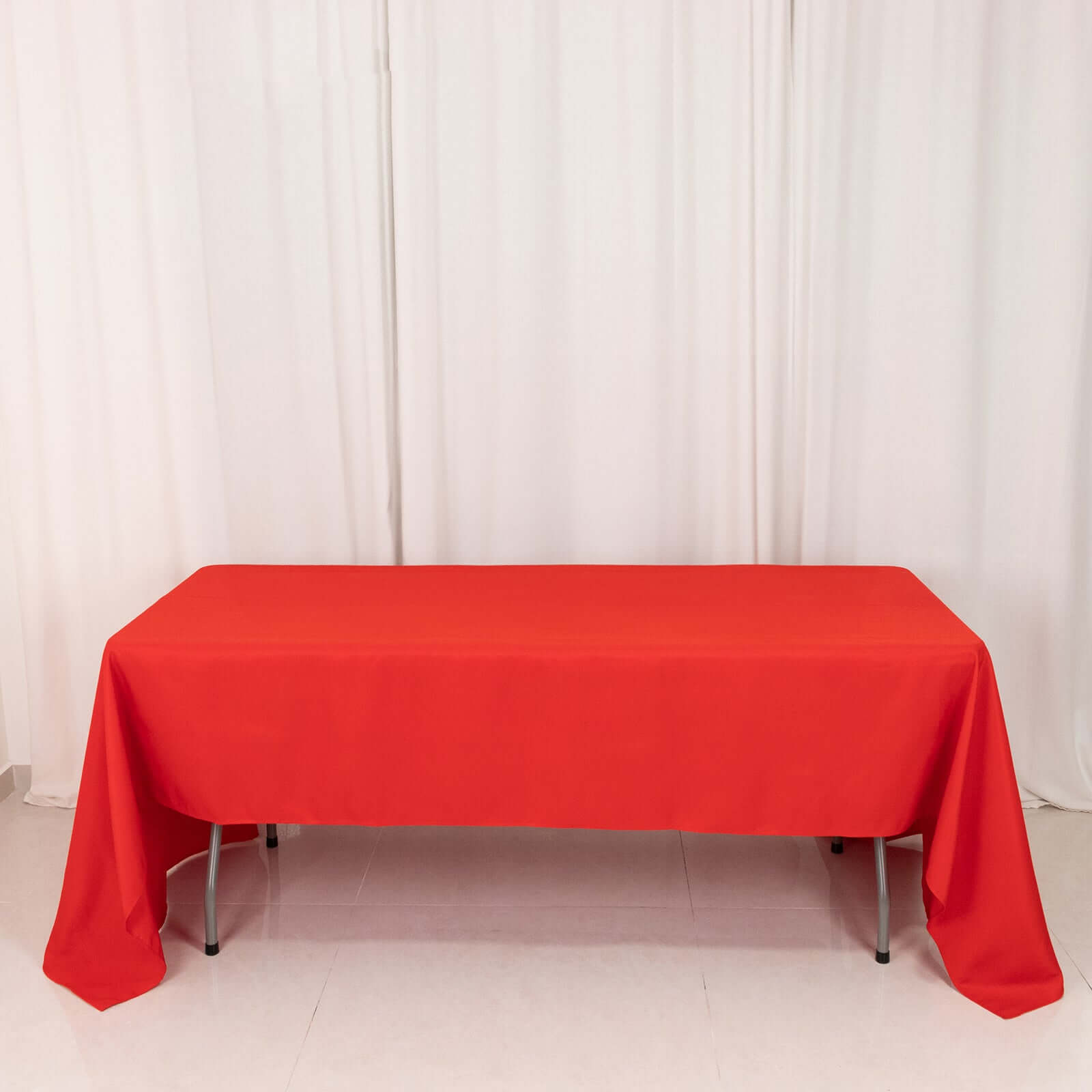 Hot Deal! Red 60x126 Rectangle Premium Polyester Stain-Resistant 220GSM Tablecloth