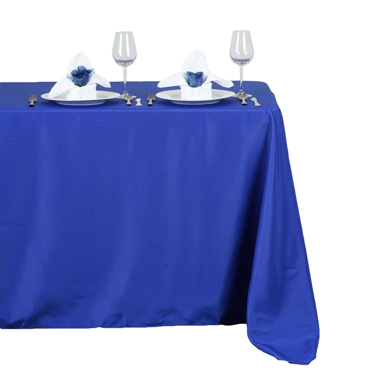 Royal Blue Wrinkle-Resistant 50x120 Polyester Rectangle Tablecloth - Ideal for Events