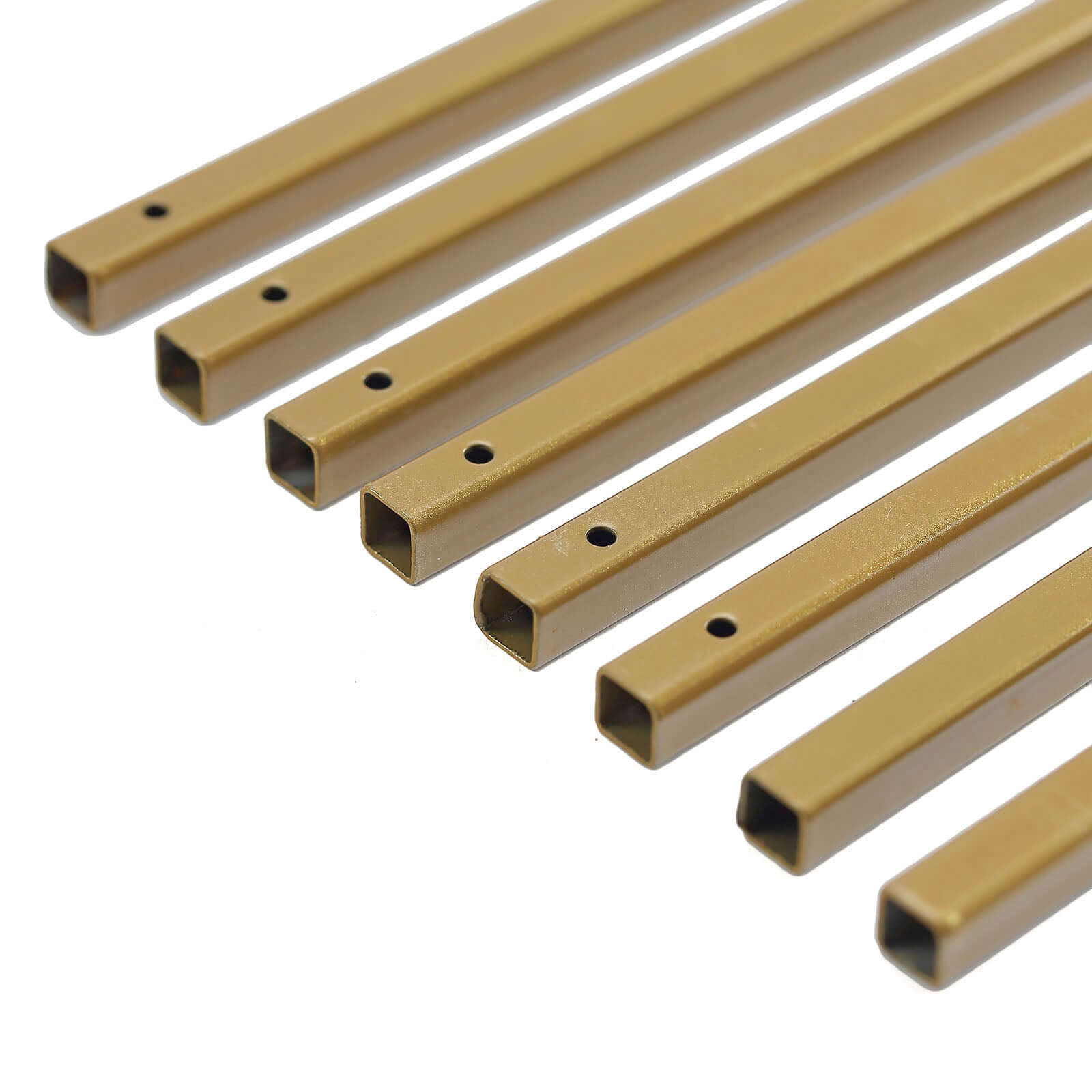 2-Pack Gold Metal Rectangular Geometric Column Frame Wedding Flower Stand - Ideal for Elegant Arrangements
