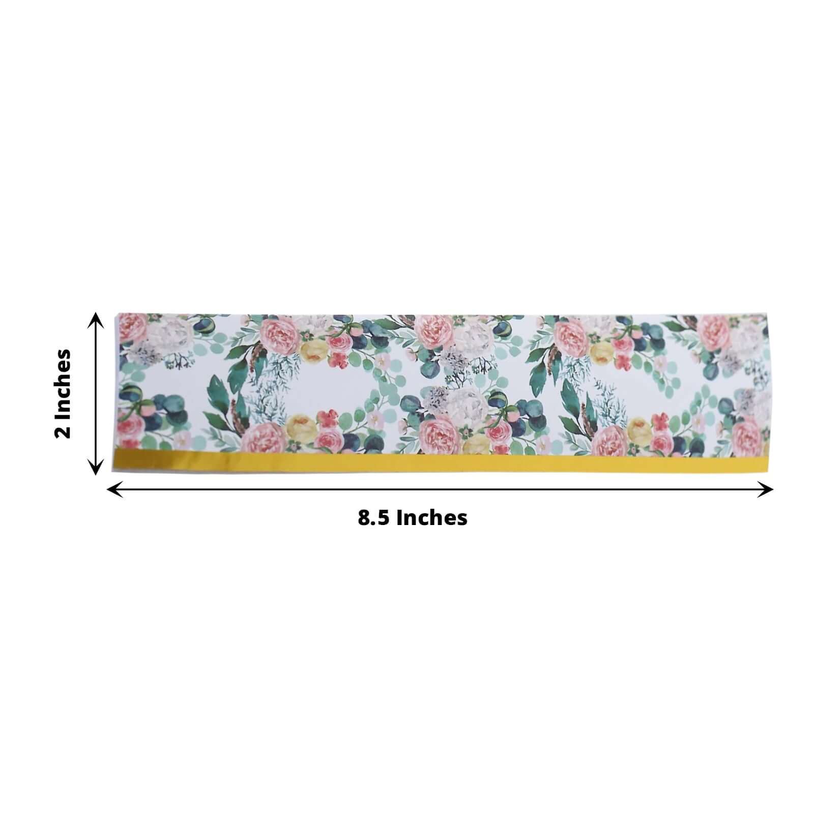 24-Pack Waterproof Water Bottle Labels: Peony Floral Design with Gold Trim in White & Pink