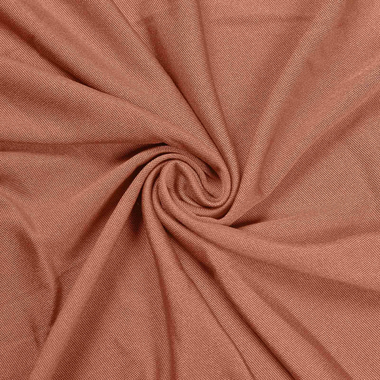 Hot Sale! Durable Form-Fitting Terracotta (Rust) Spandex Stretch Table Cover for 8ft Rectangular Tables