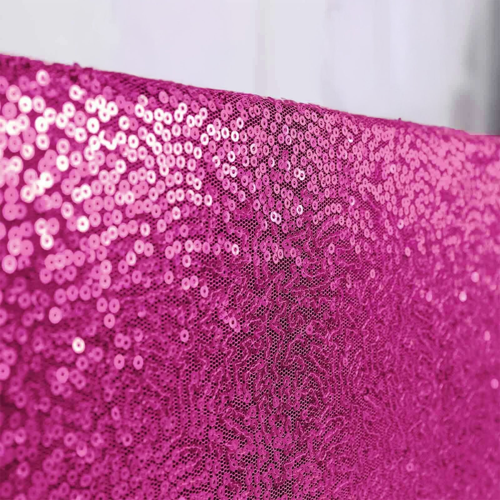 Hot Deal! Fuchsia Sequin Rectangle Tablecloth (90x156) for Stunning Event Decor
