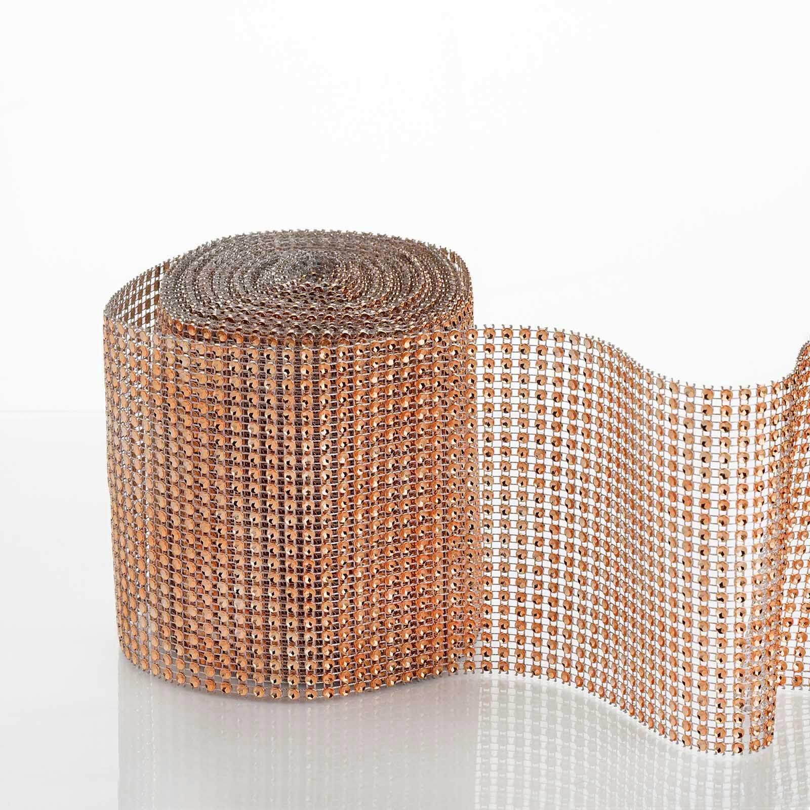 Hot Sale! 5x10 Yards Champagne Shiny Diamond Rhinestone Ribbon Roll for DIY Crafts and Decor